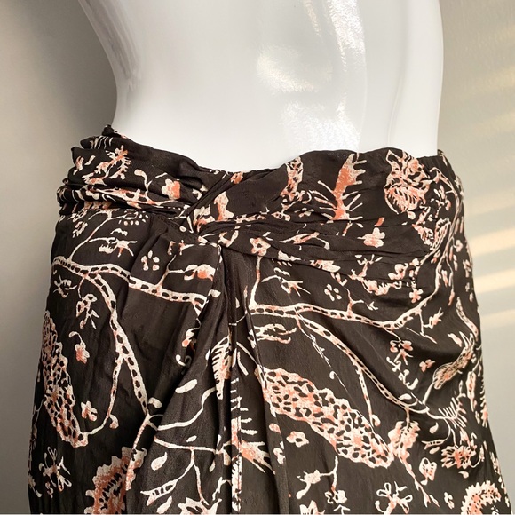 BA&SH Paisley Midi Skirt Brown Pink Floral Wrap Boho Cottage Peasant Lagenlook 4 - Picture 4 of 8